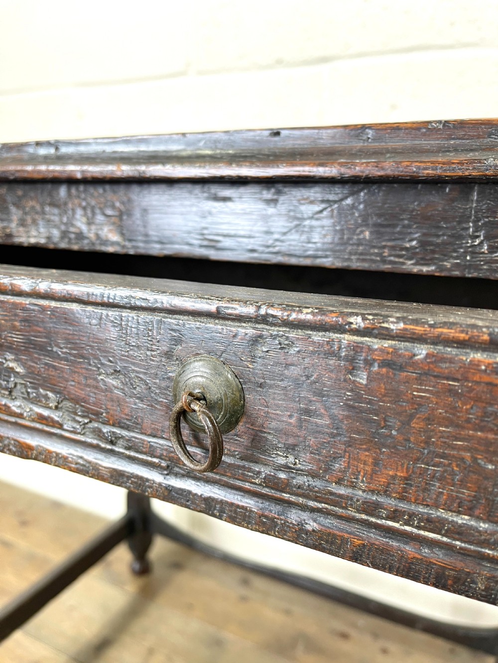 Antique Oak Side Table View VI