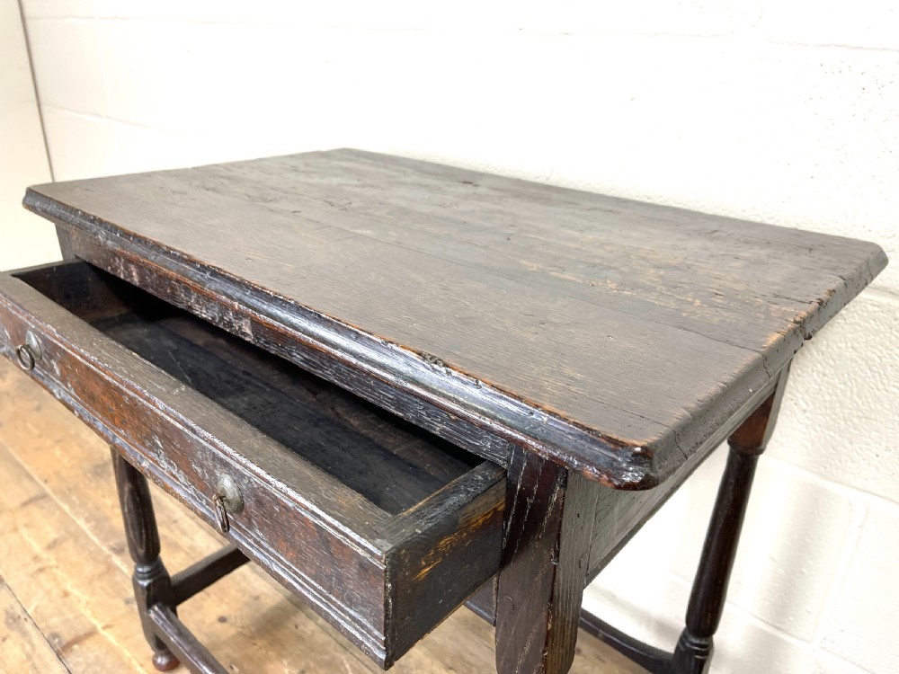 Antique Oak Side Table View VII