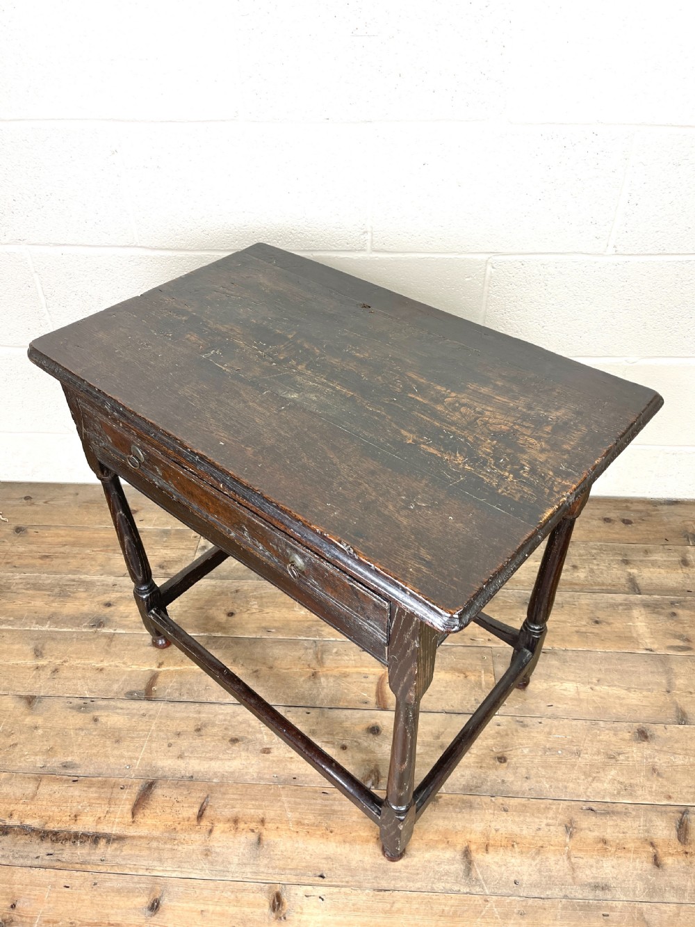 Antique Oak Side Table View IX