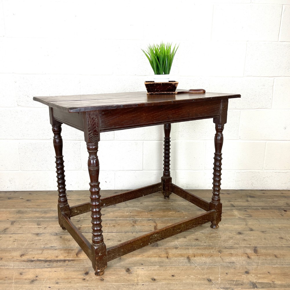 19th Century Antique Oak Side Table 