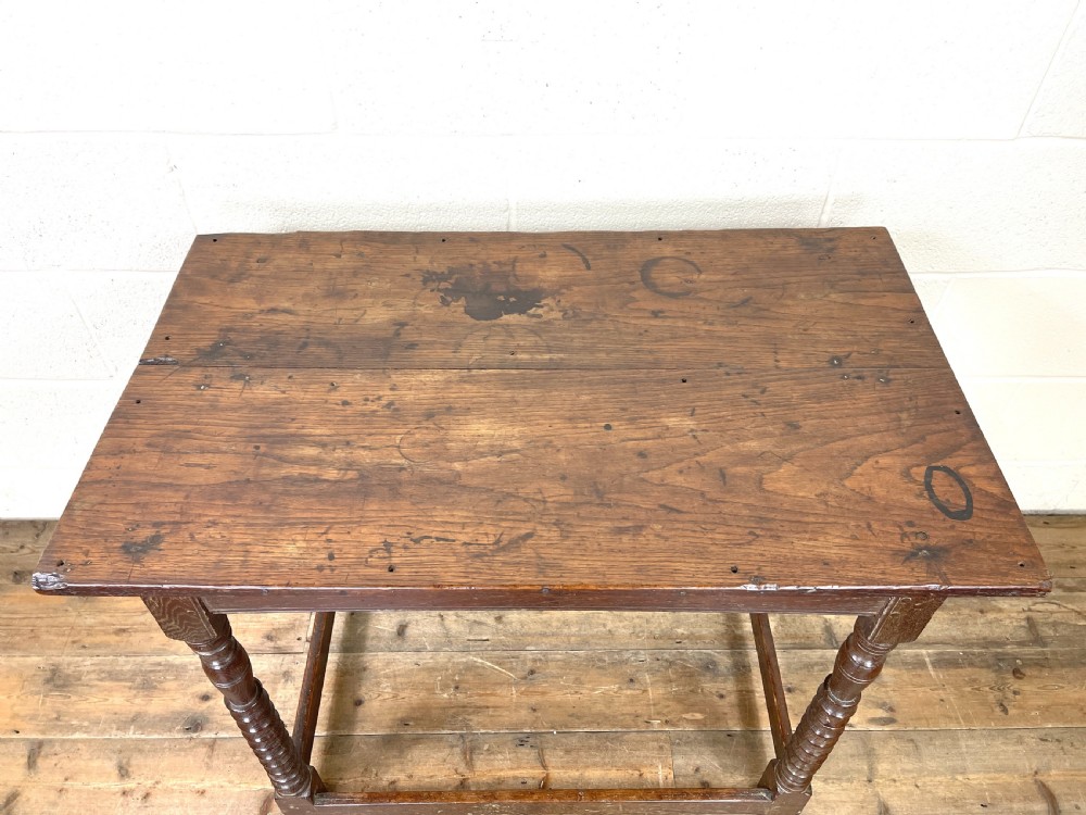 19th Century Antique Oak Side Table  View V