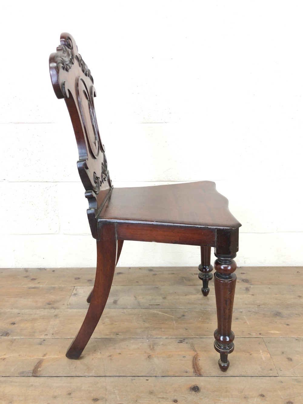 ANTIQUE VICTORIAN MAHOGANY HALL CHAIR View VI