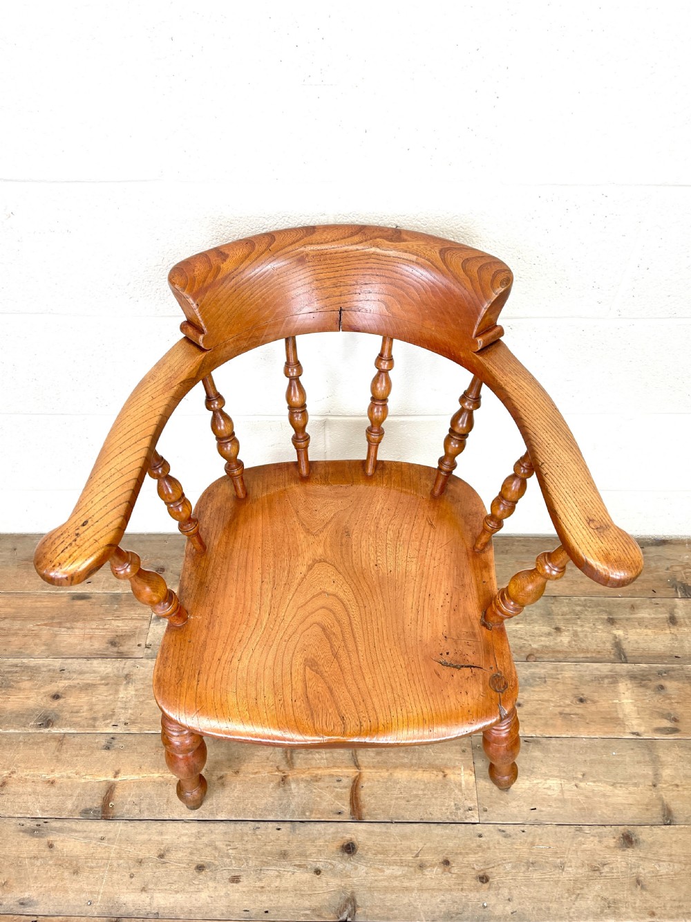 Antique Elm Captain's Chair View III