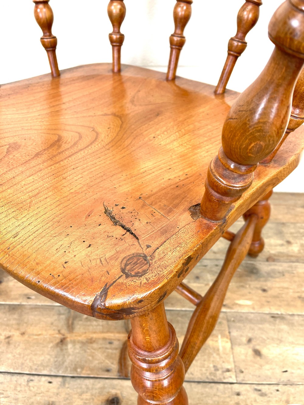 Antique Elm Captain's Chair View VI