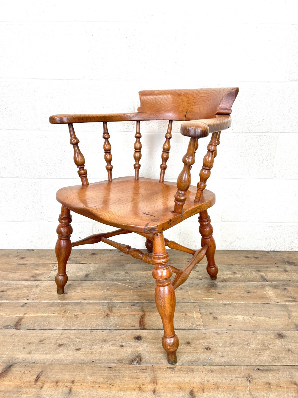Antique Elm Captain's Chair View VII