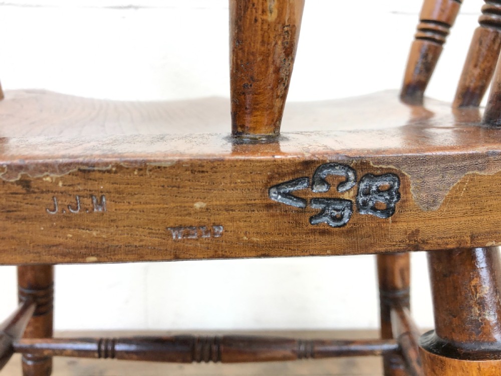 Antique Ash and Elm Captain's Armchair View V