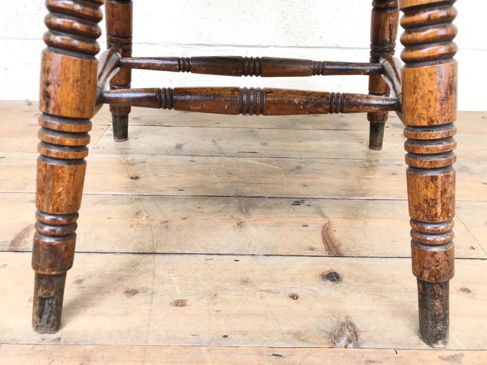Antique Ash and Elm Captain's Armchair View IX