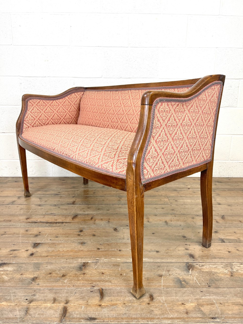 Antique Edwardian Parlour Sofa View IX