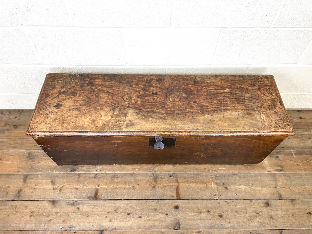 Antique 18th Century Elm Six Plank Chest View II