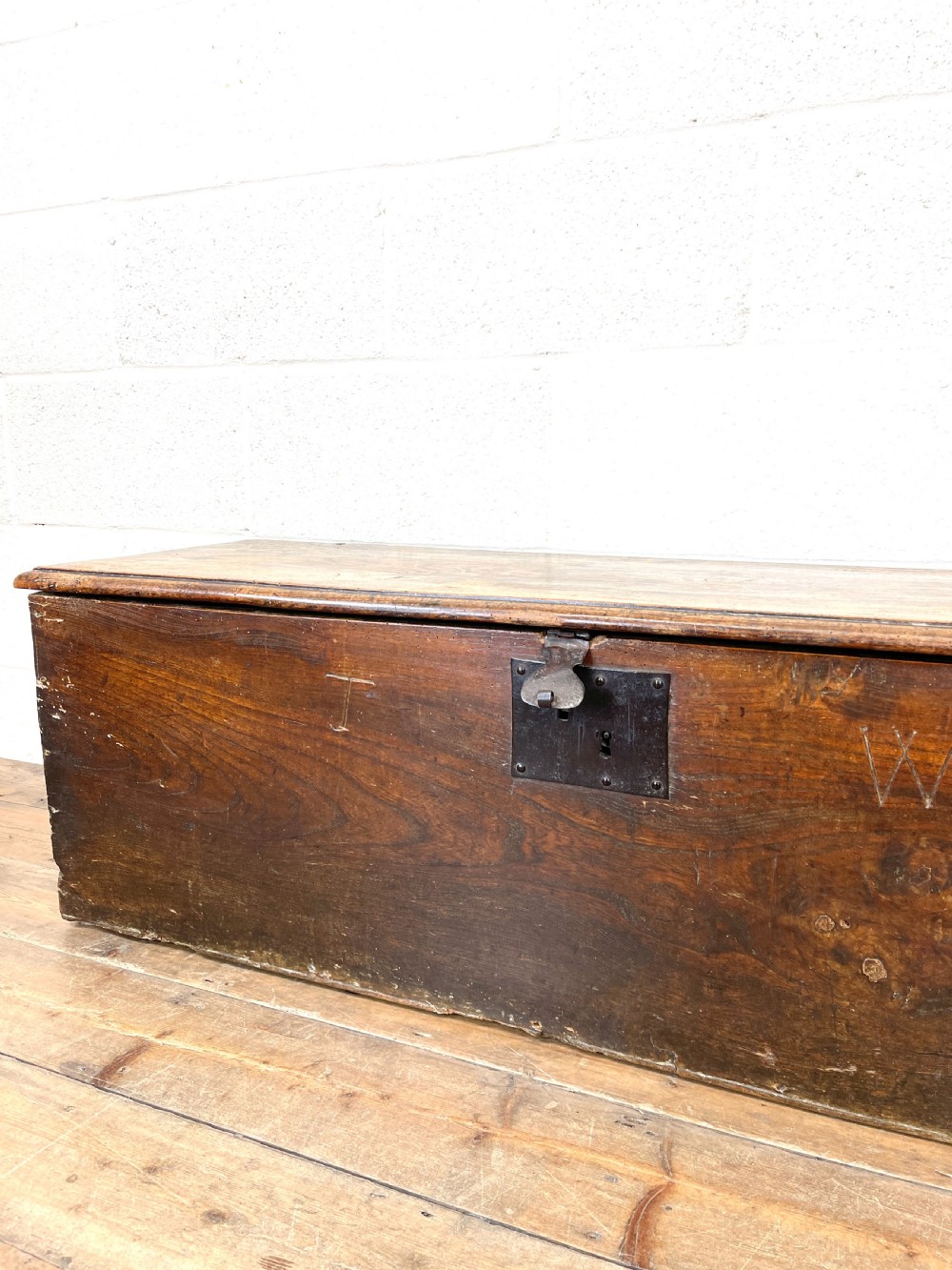 Antique 18th Century Elm Six Plank Chest View III