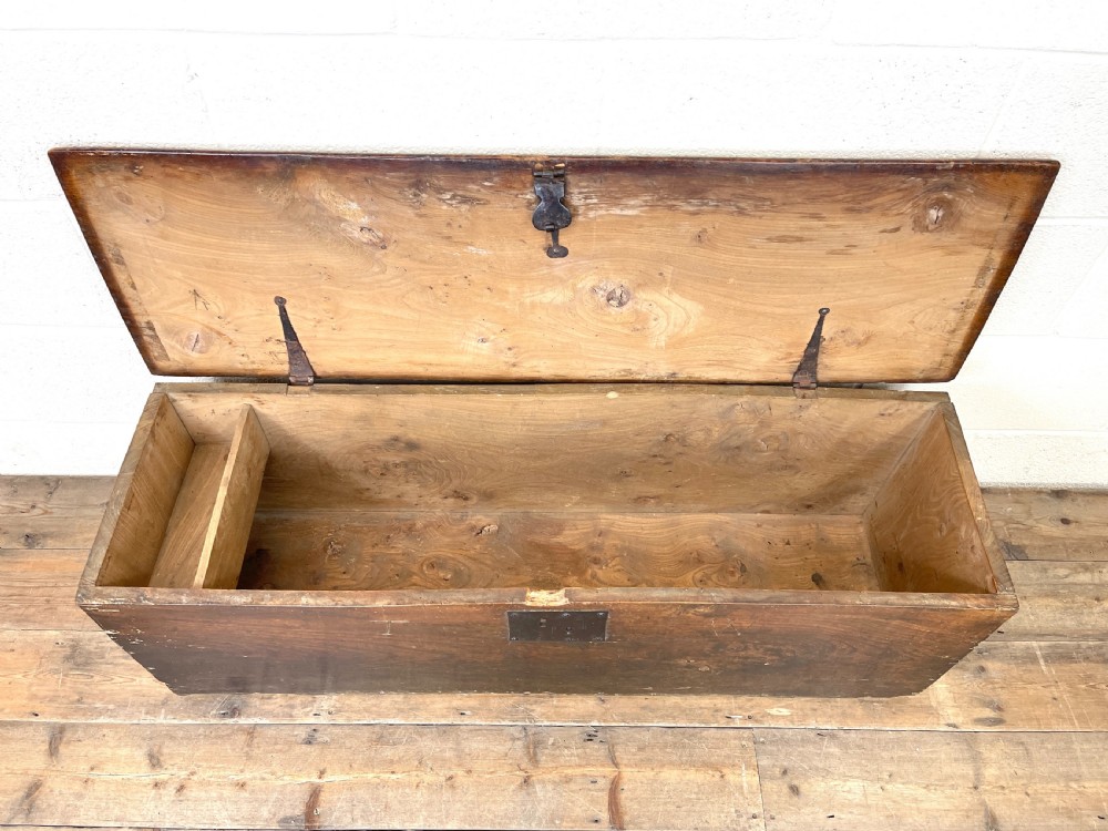Antique 18th Century Elm Six Plank Chest View VI