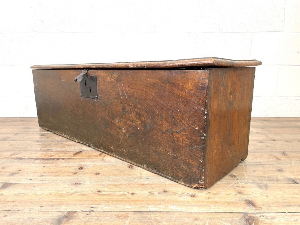 Antique 18th Century Elm Six Plank Chest View IX