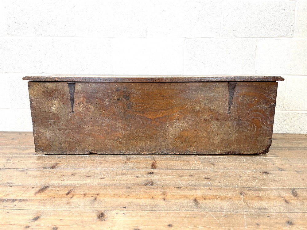 Antique 18th Century Elm Six Plank Chest View XI
