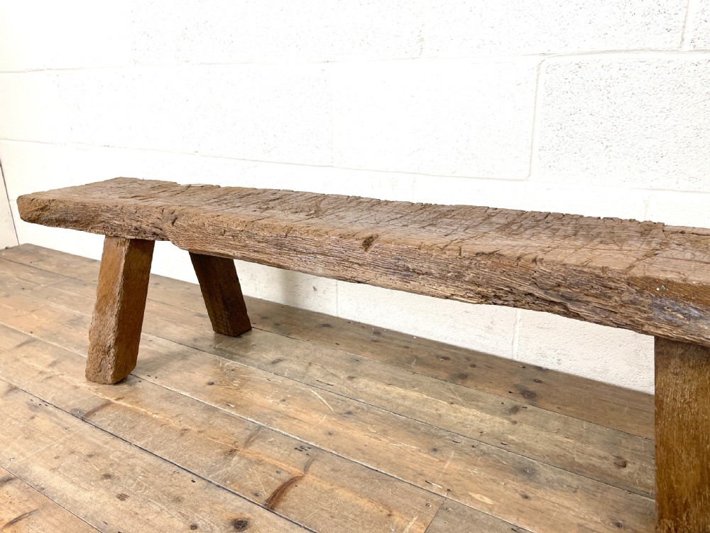 Rustic Wooden Antique Bench View V