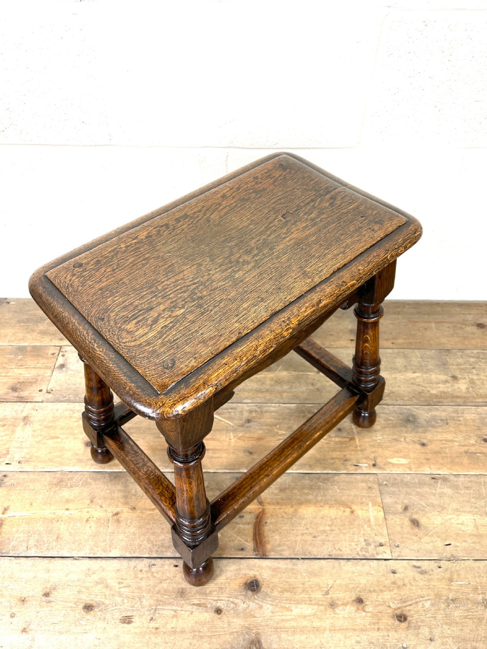 Antique Oak Joint Stool View II