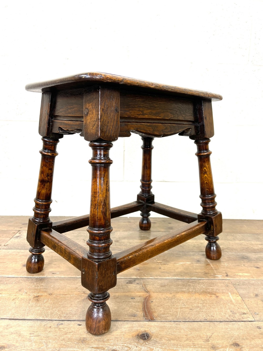 Antique Oak Joint Stool View III