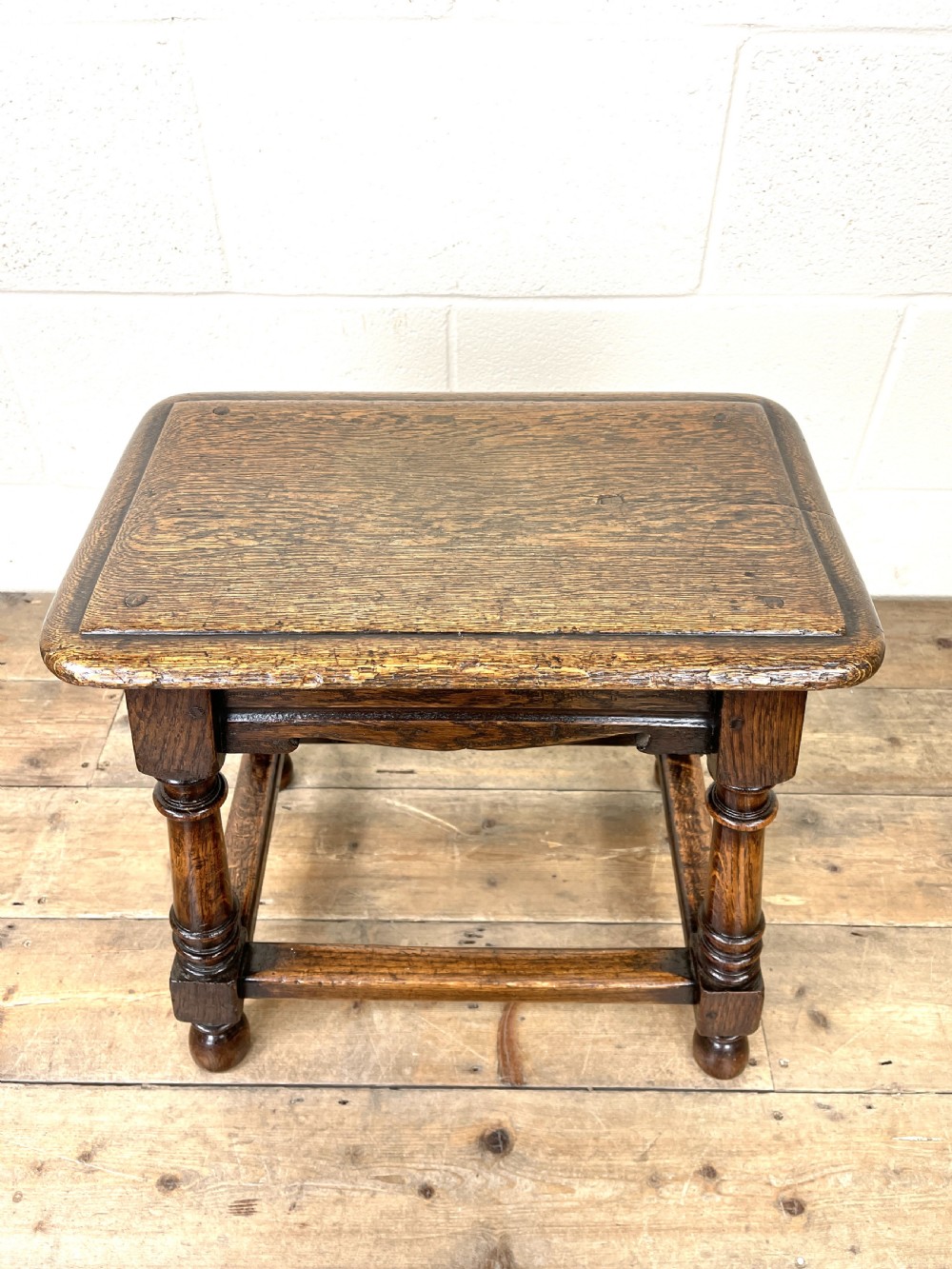 Antique Oak Joint Stool View V