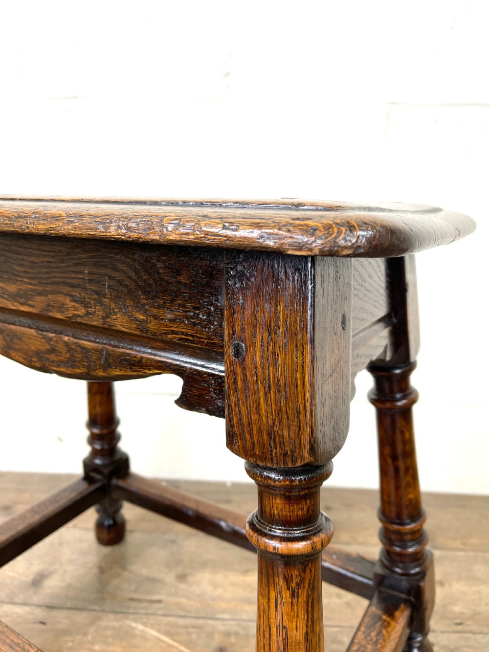 Antique Oak Joint Stool View VII