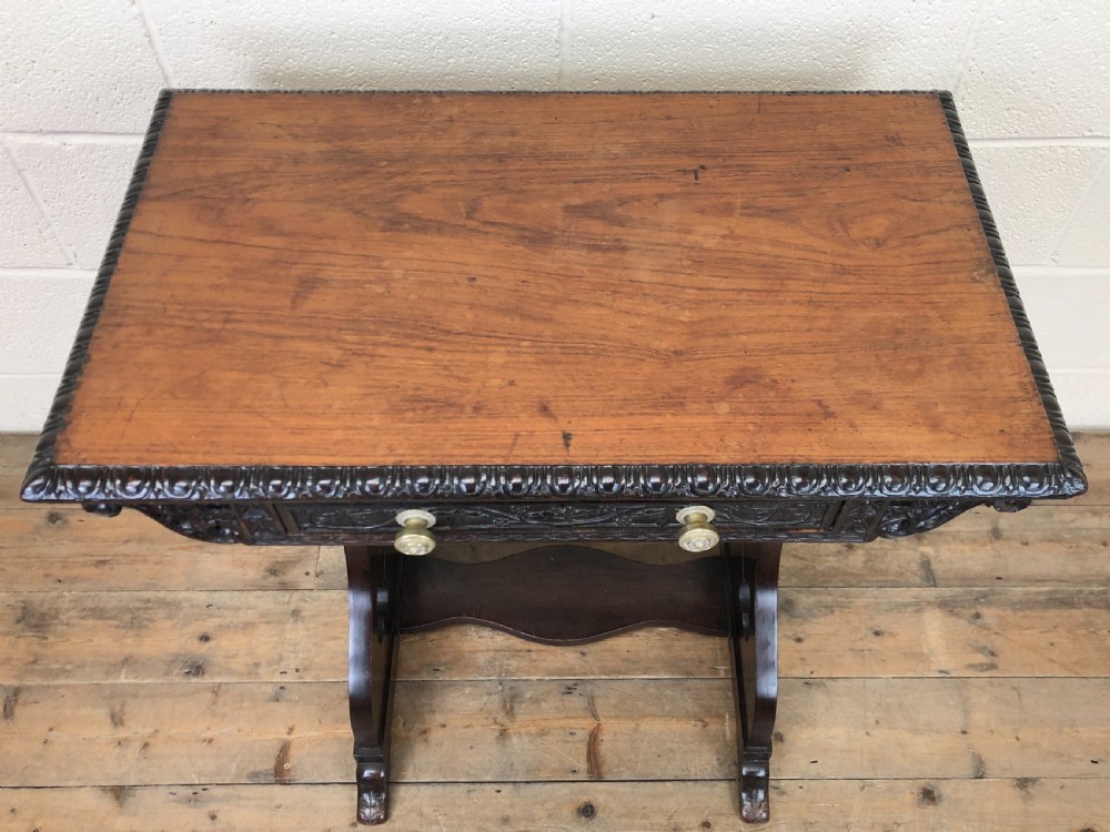 19TH CENTURY ANTIQUE PADAUK SIDE TABLE View II