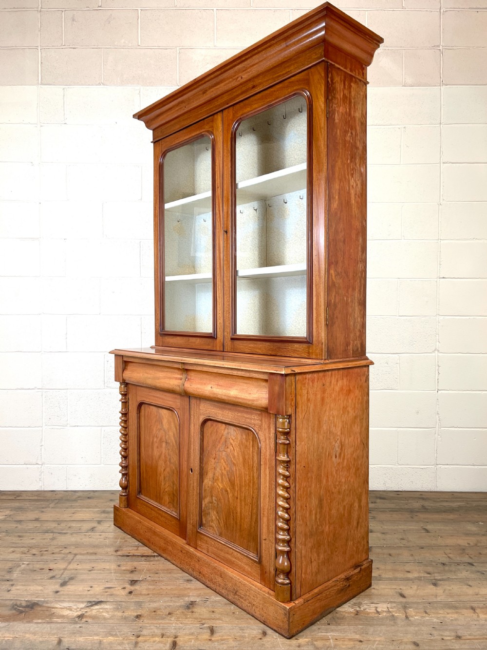 Antique Victorian Mahogany Glazed Display Cabinet View IV