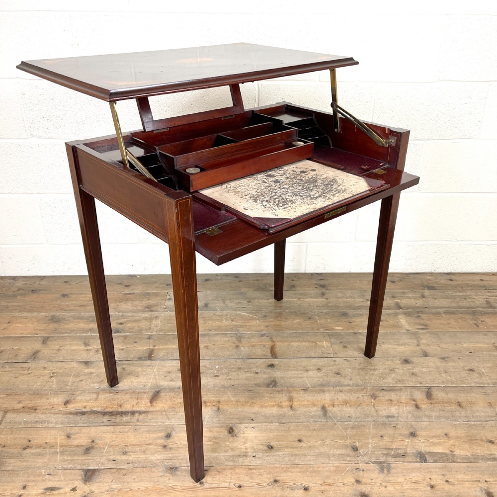 EDWARDIAN MAHOGANY METAMORPHIC WRITING DESK BY ‘EDWARDS & SONS’