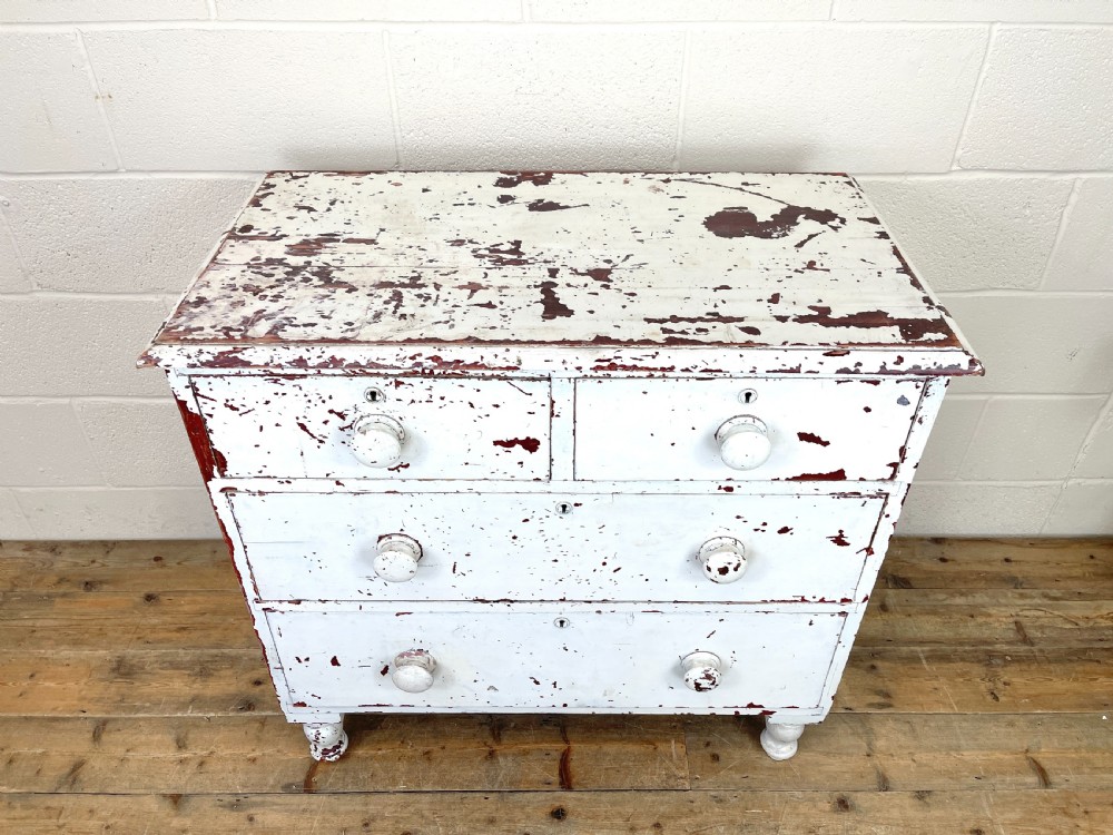 Distressed Antique Victorian Chest of Drawers View III