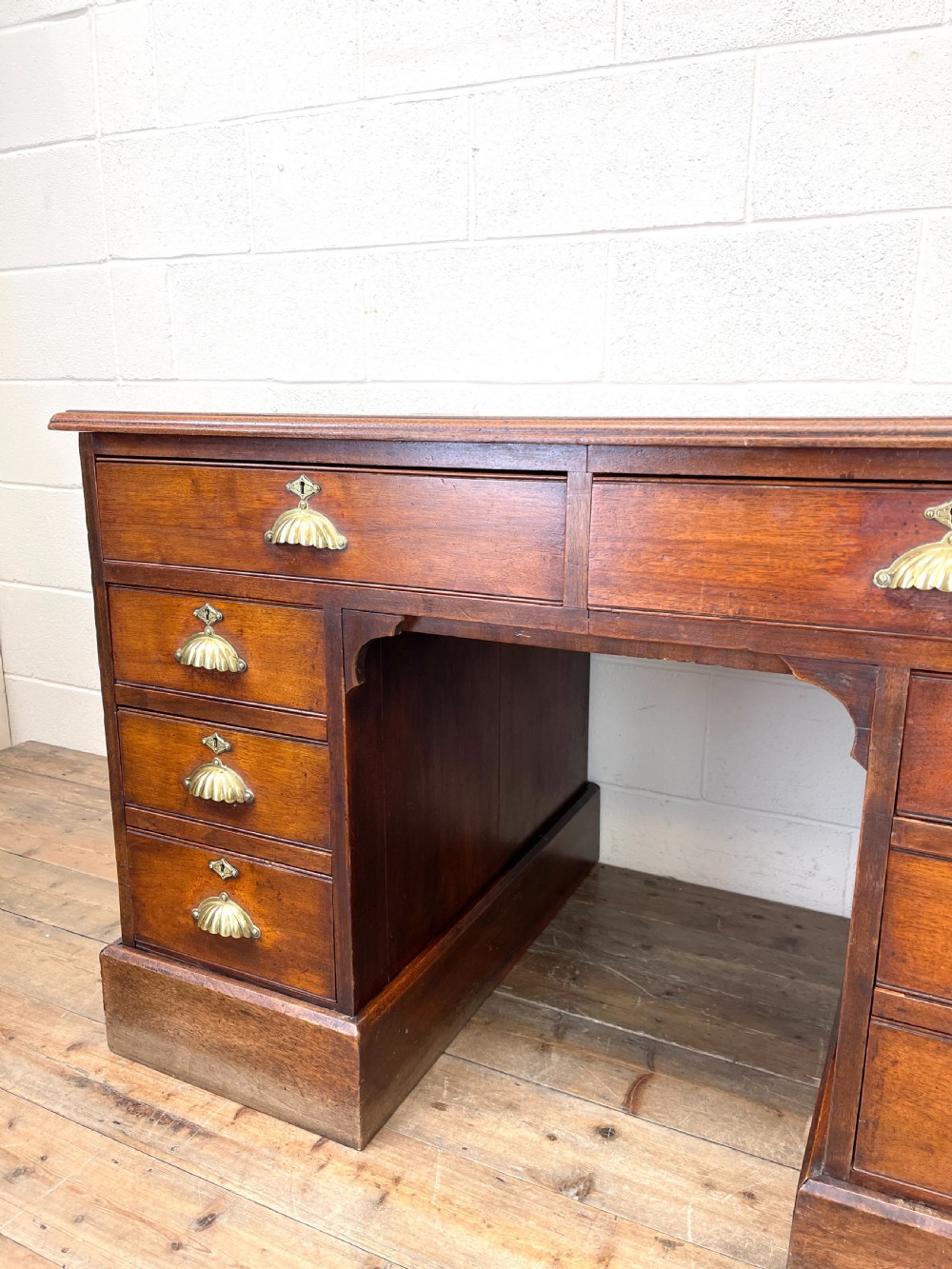 Antique Mahogany Kneehole Desk View VII