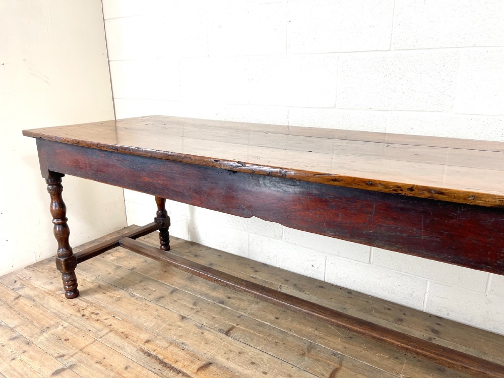 Large Antique Fruitwood Farmhouse Table View V
