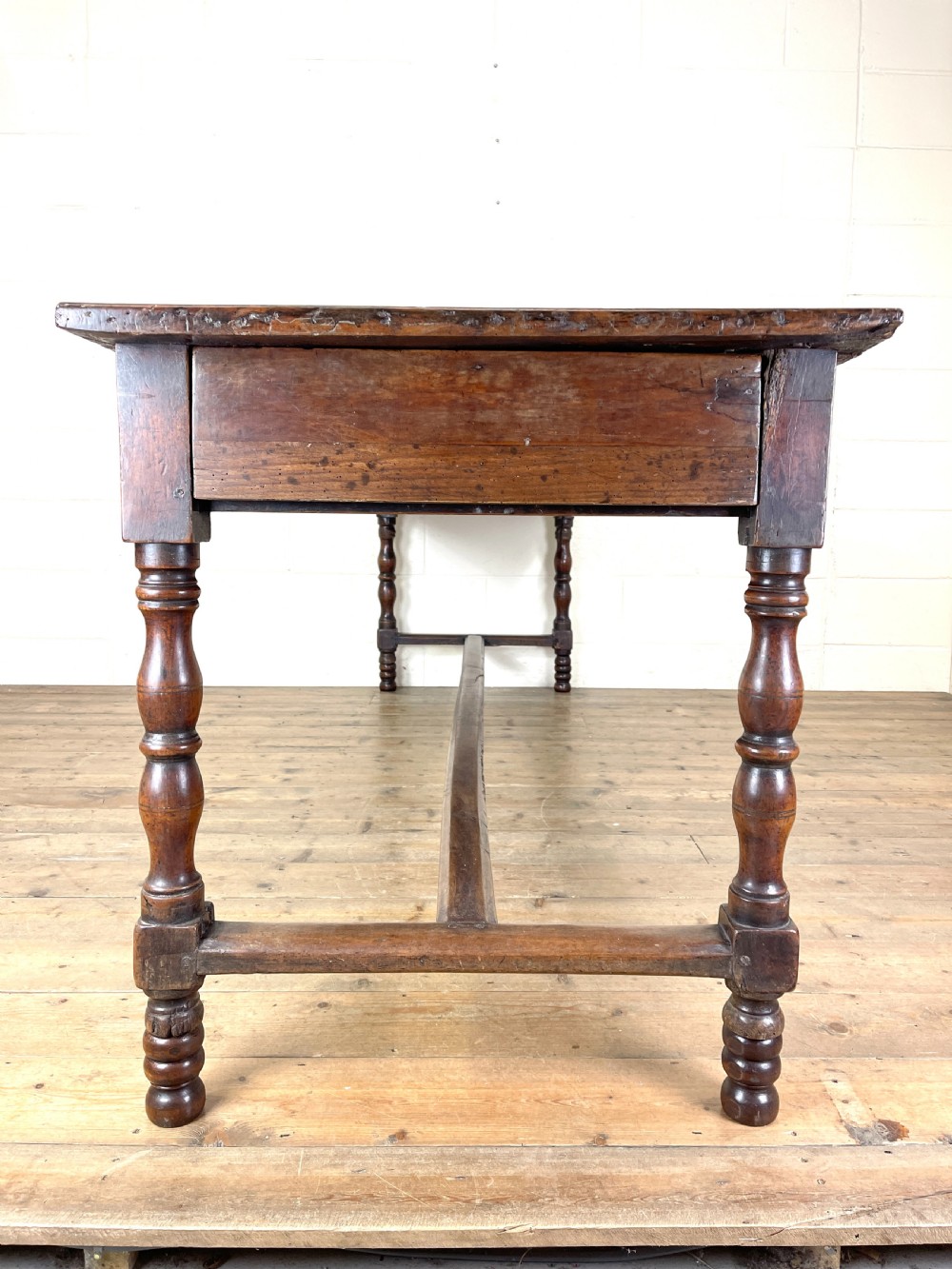Large Antique Fruitwood Farmhouse Table View XII