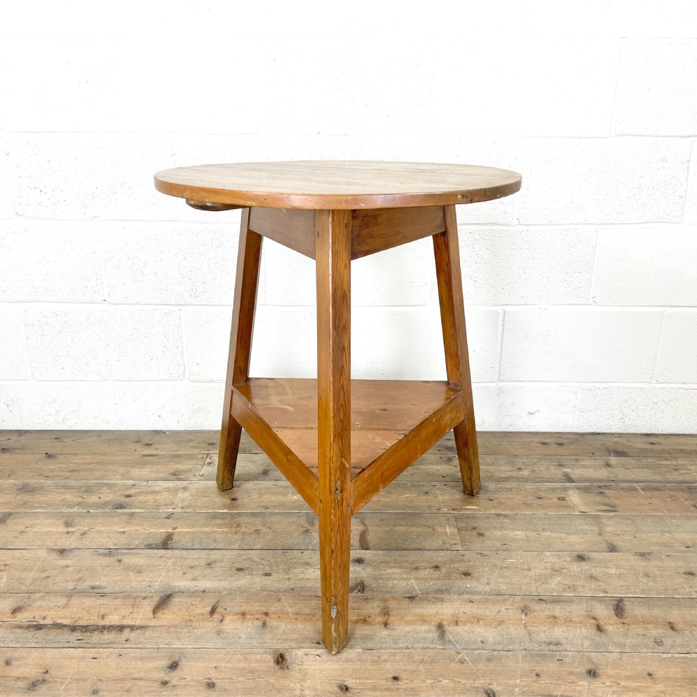 Antique Pine Cricket Table View II