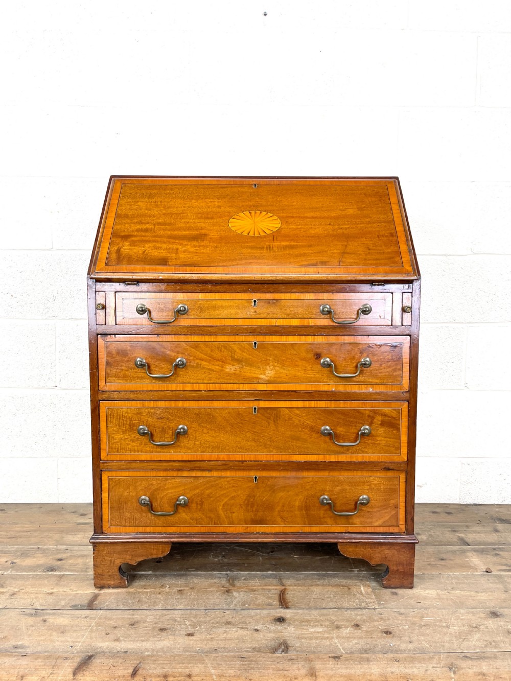 Antique Edwardian Inlaid Bureau View III