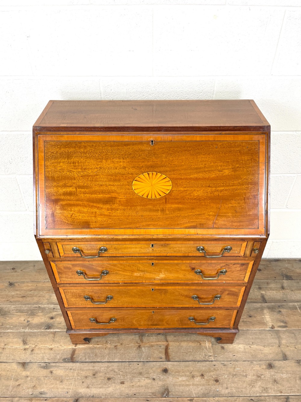 Antique Edwardian Inlaid Bureau View IV