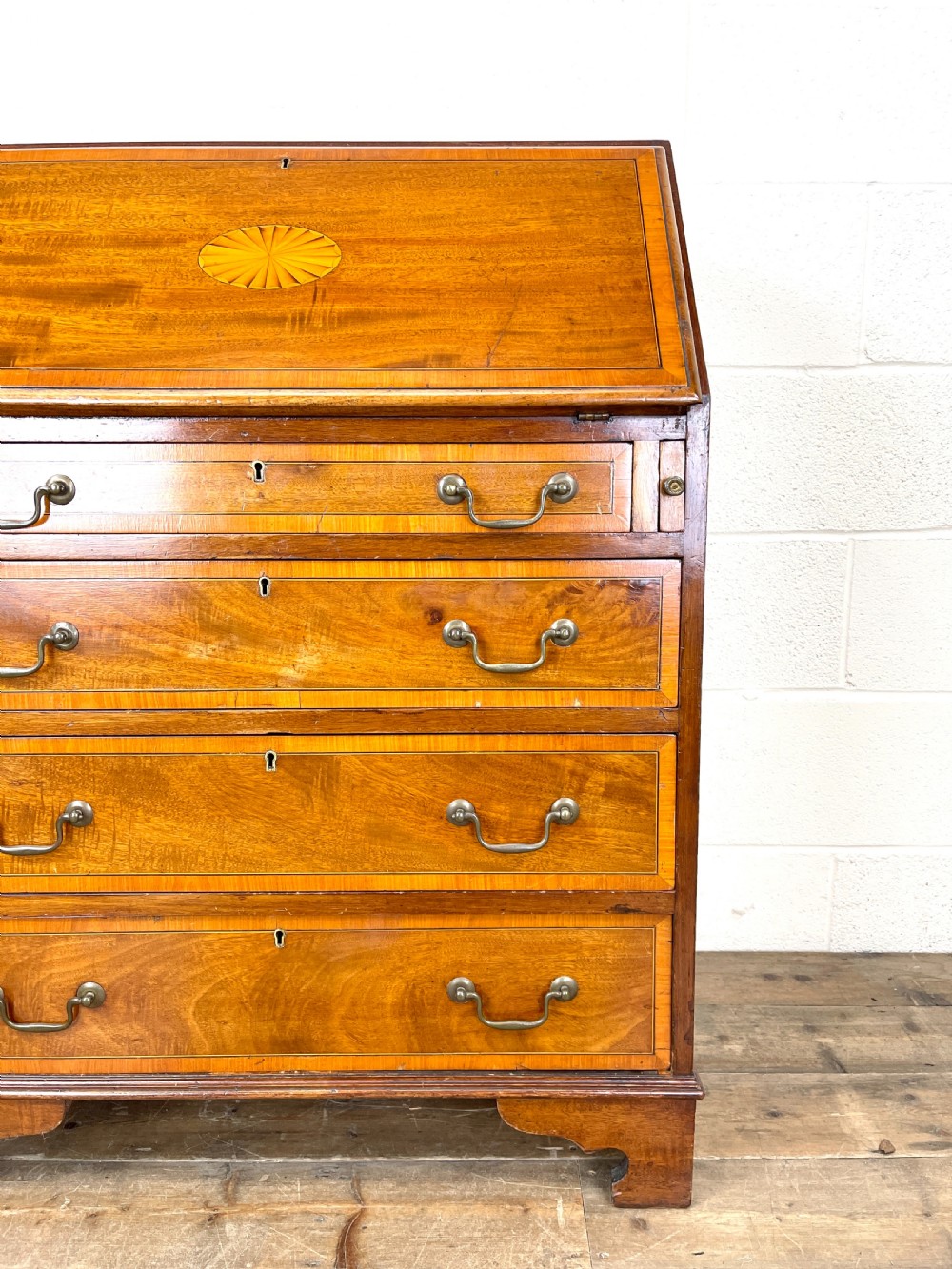 Antique Edwardian Inlaid Bureau View V