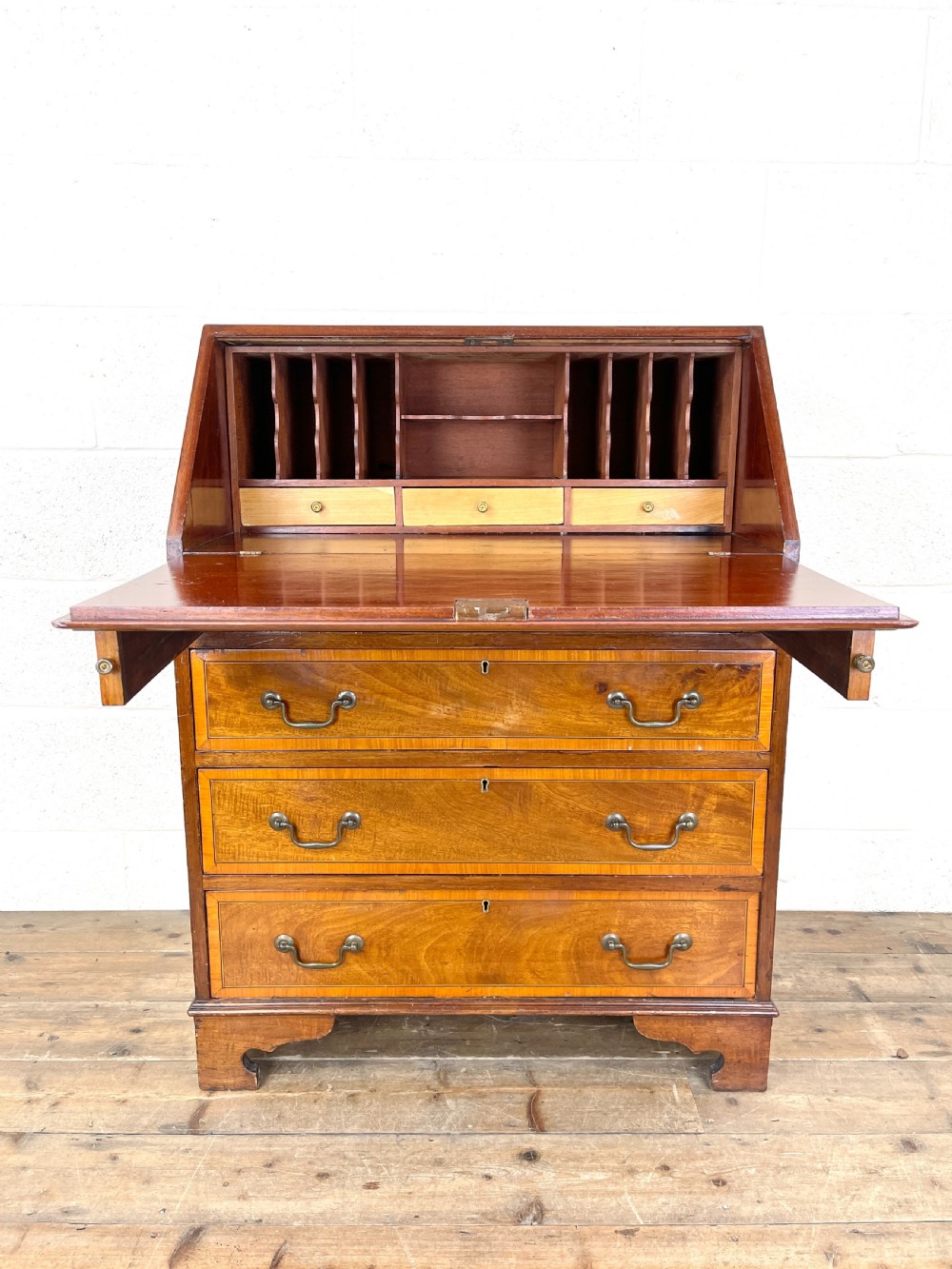 Antique Edwardian Inlaid Bureau View VII