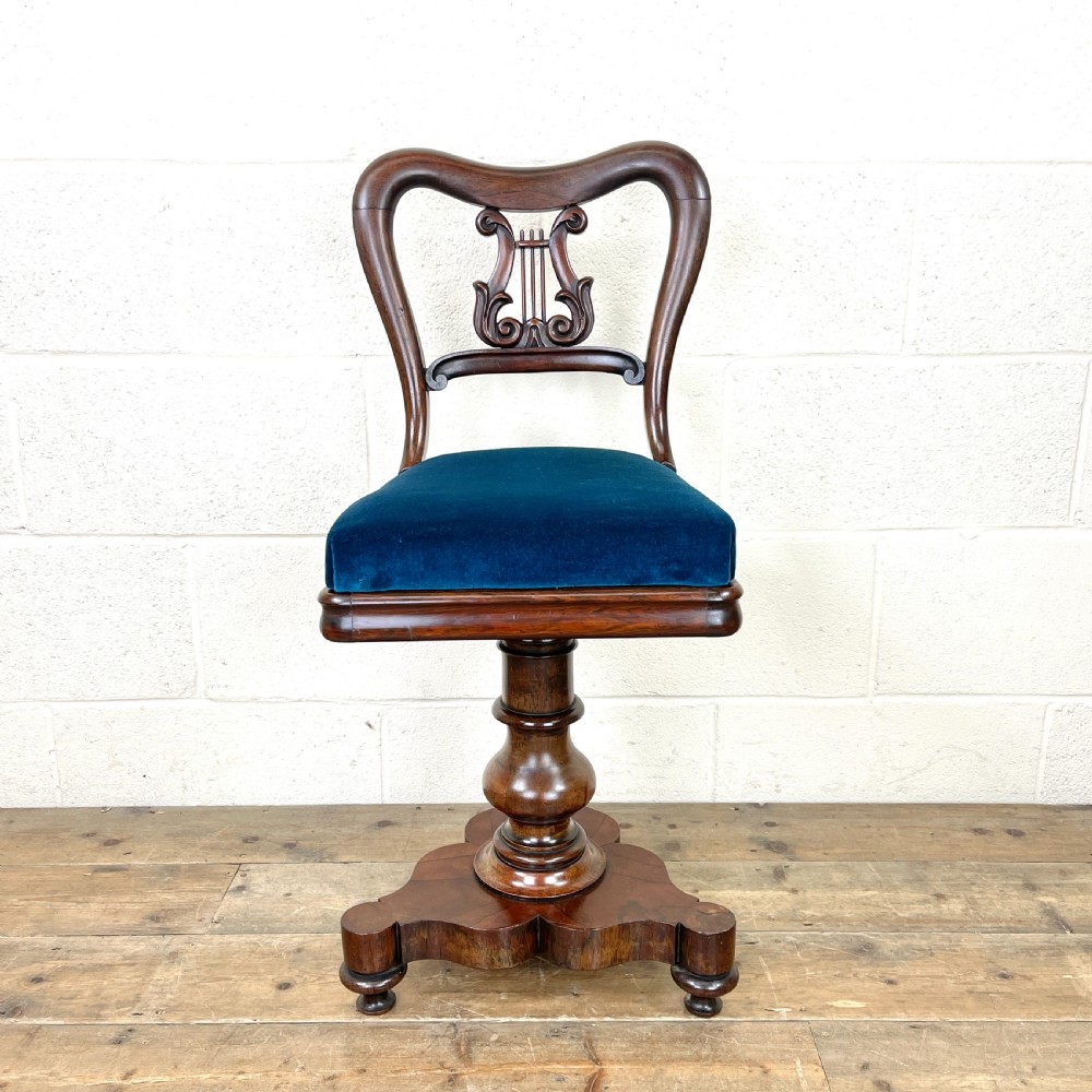 ANTIQUE REGENCY ROSEWOOD MUSICIAN’S CHAIR