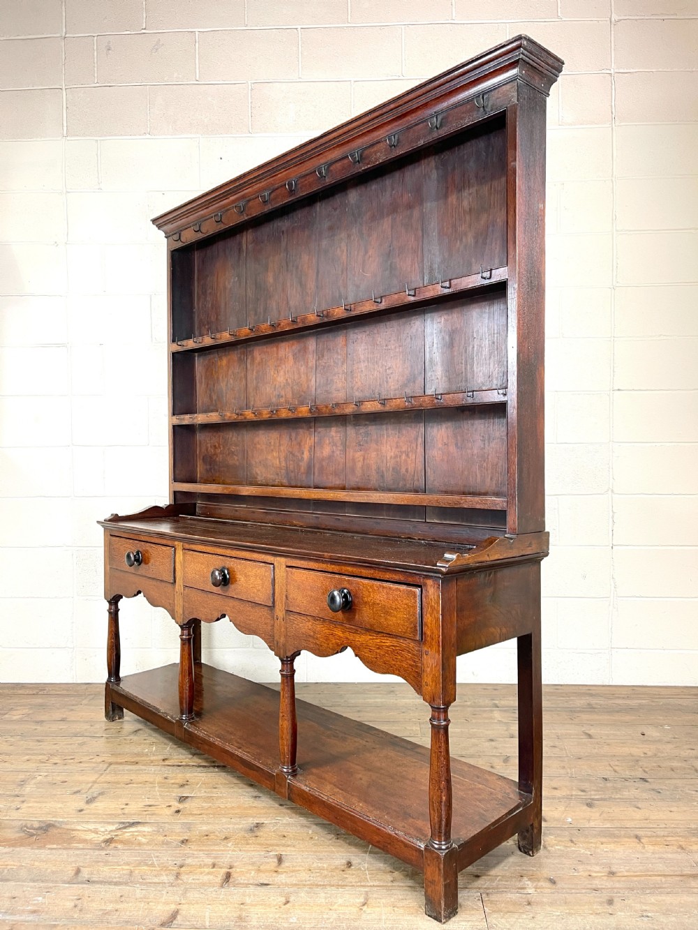 19th Century Welsh Oak Pot Board Dresser View V