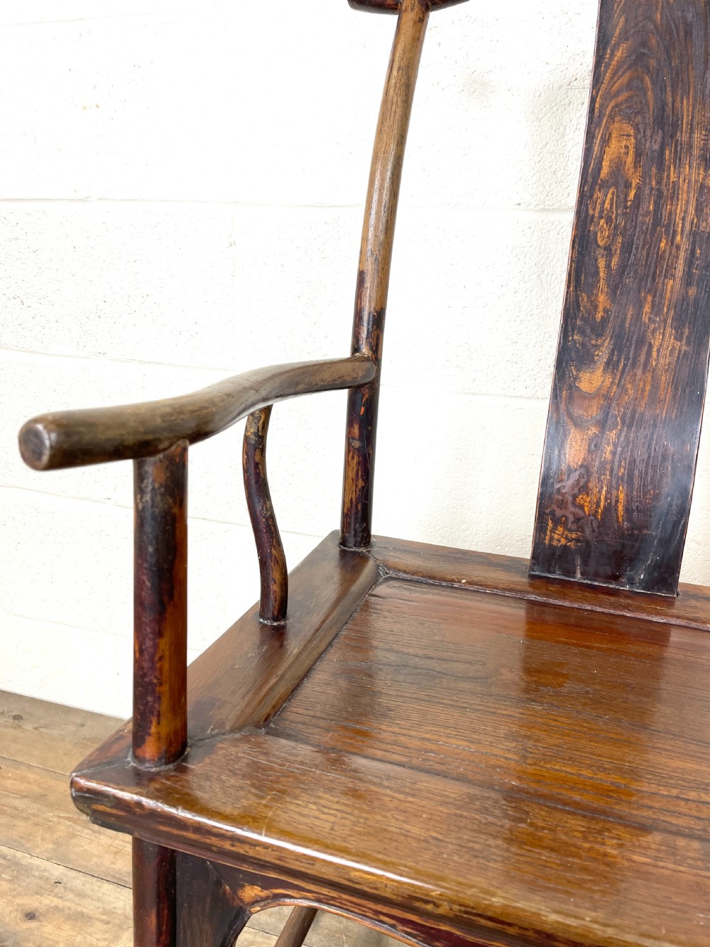 Pair of Antique Chinese Elm Chairs  View VII