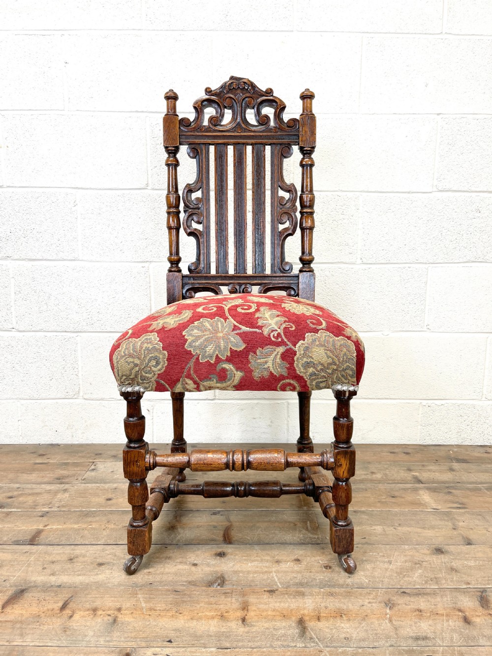 Set of Four Victorian Carved Oak Dining Chairs View III