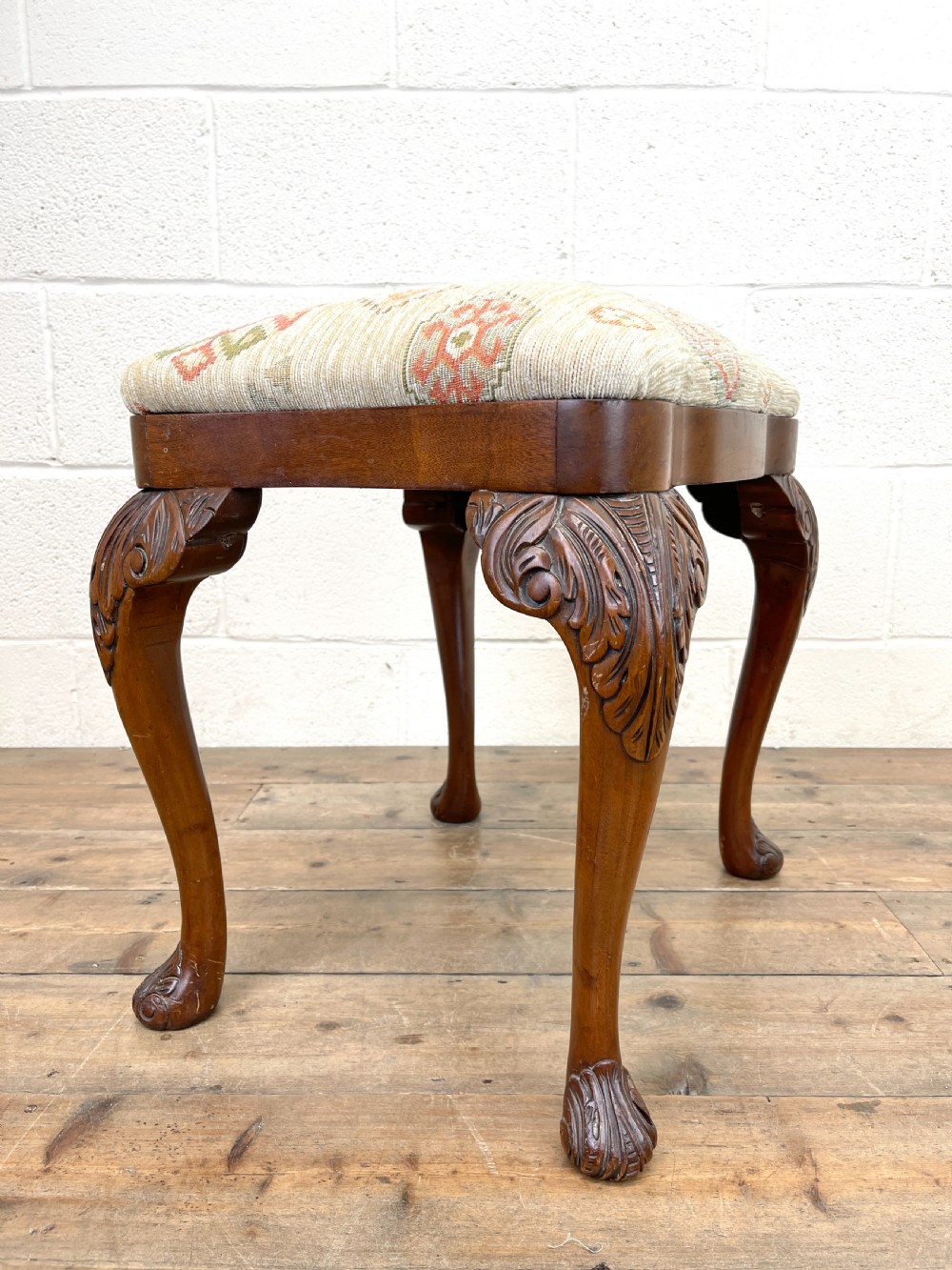 Late Victorian Carved Mahogany Make Up Stool View V