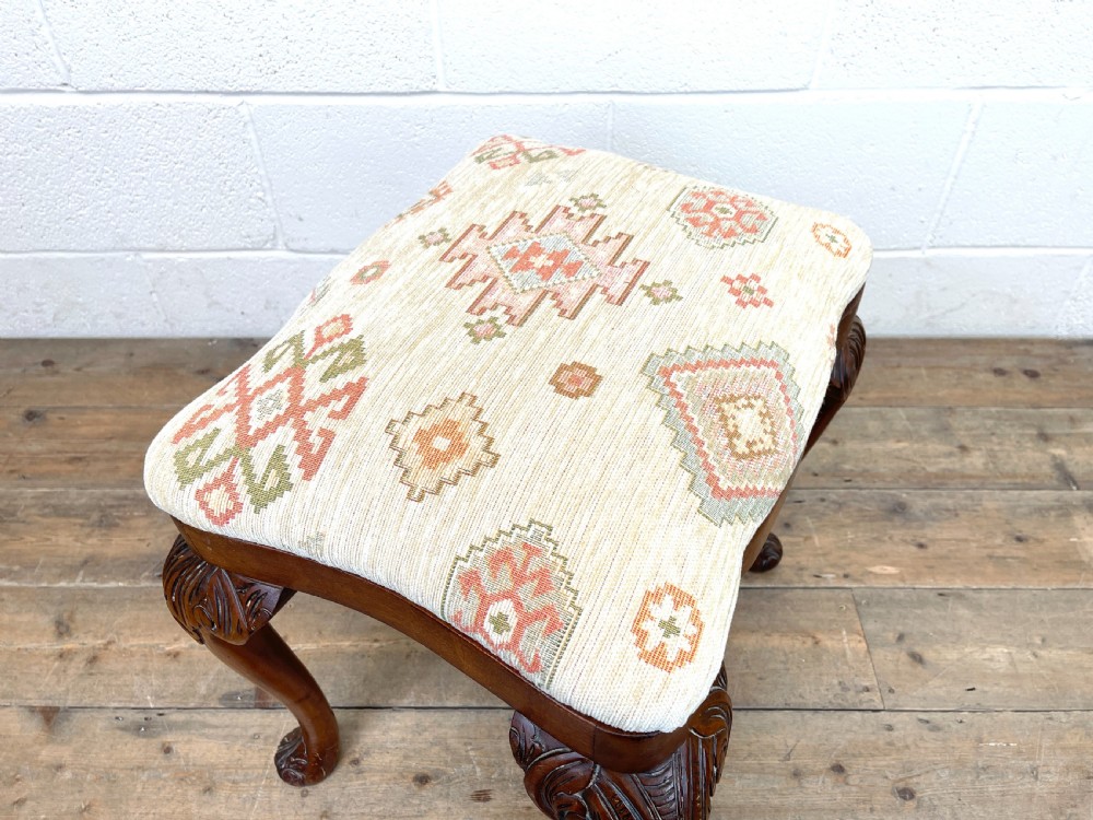 Late Victorian Carved Mahogany Make Up Stool View VII