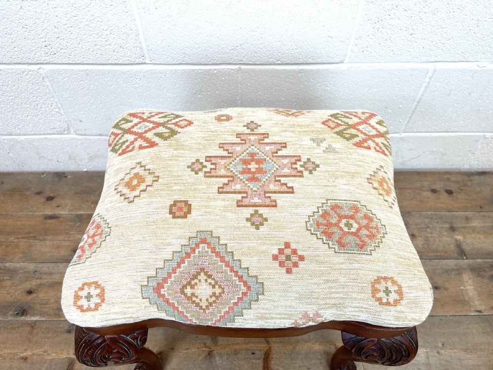 Late Victorian Carved Mahogany Make Up Stool View VIII