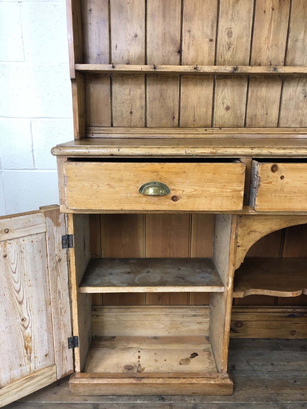 Large Victorian Antique Pine Country Dresser View VI