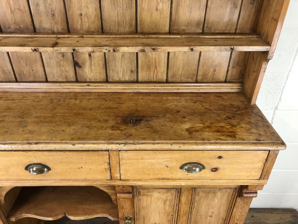 Large Victorian Antique Pine Country Dresser View X