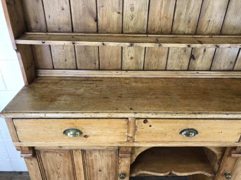 Large Victorian Antique Pine Country Dresser View XI