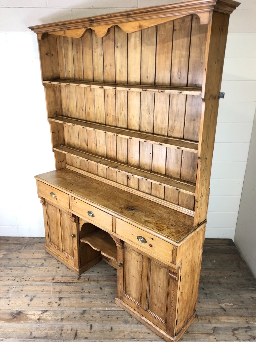 Large Victorian Antique Pine Country Dresser View XIV