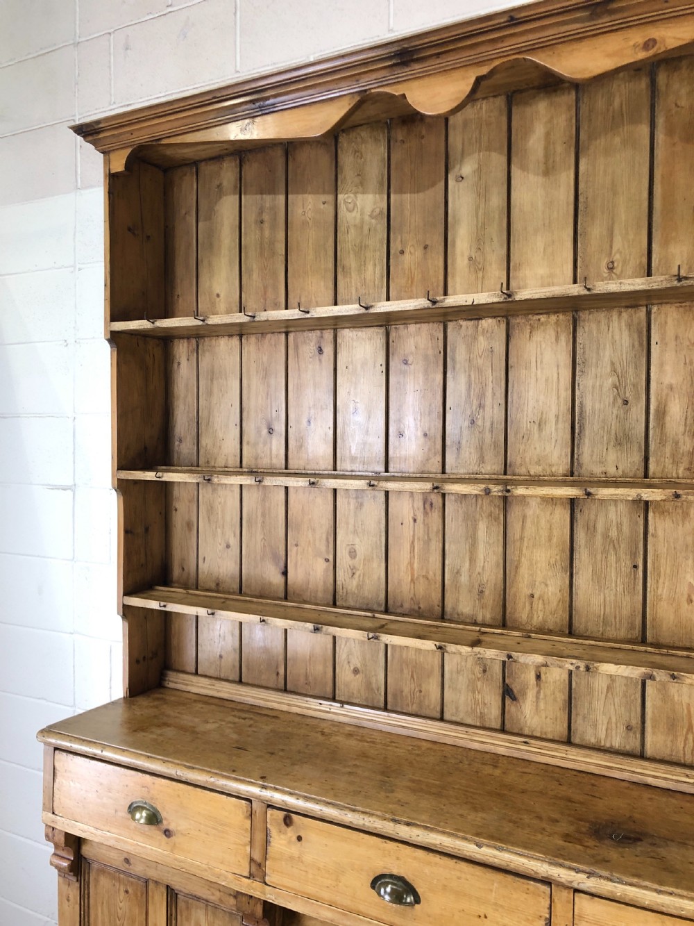 Large Victorian Antique Pine Country Dresser View XV