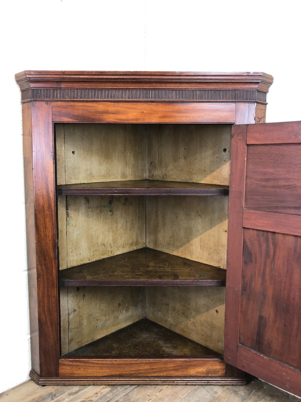 Antique Mahogany Wall Hanging Corner Cupboard View V