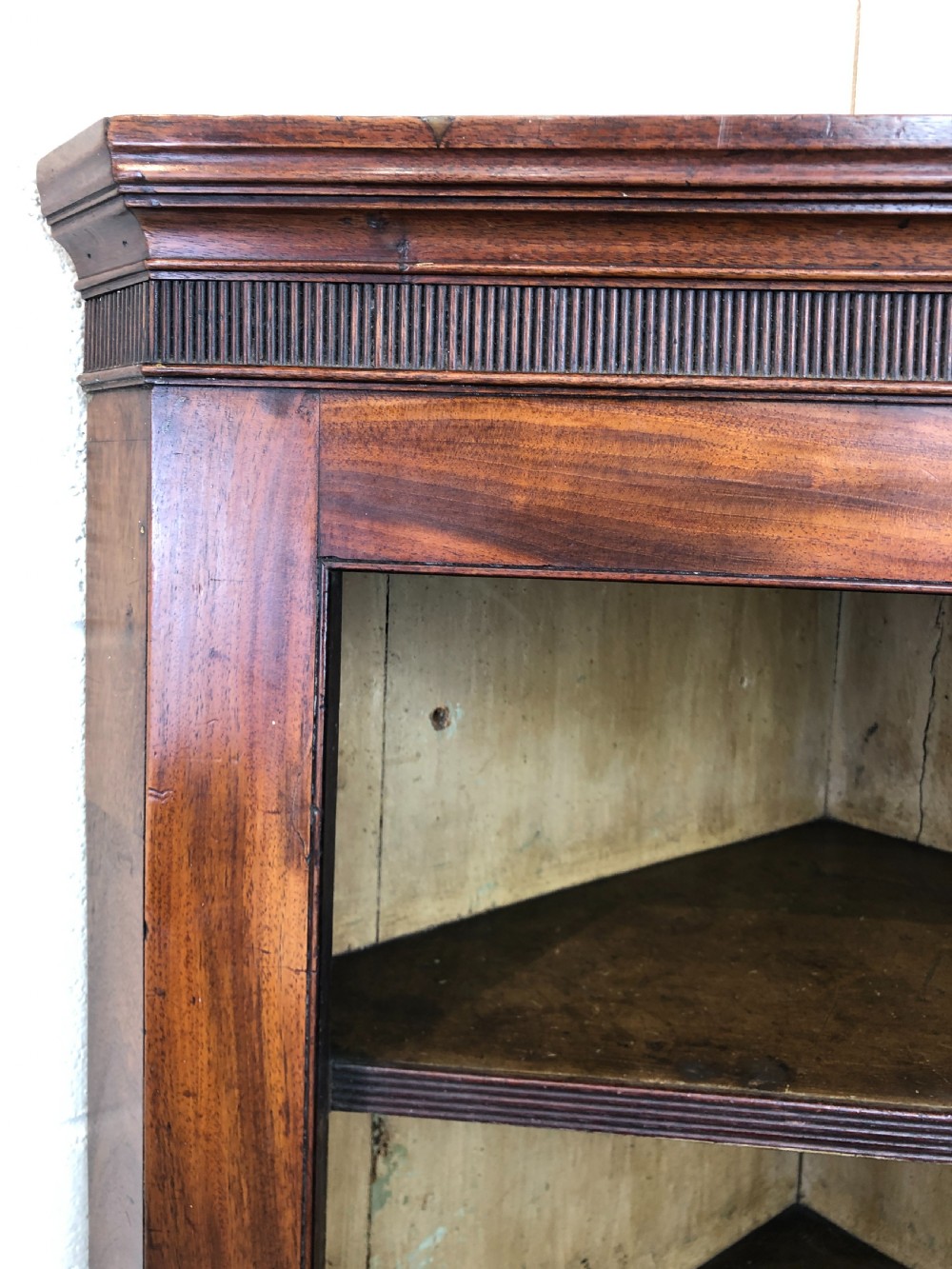 Antique Mahogany Wall Hanging Corner Cupboard View VII