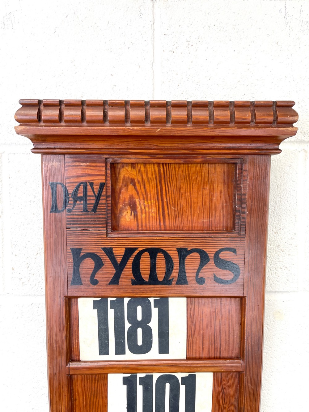 Antique Pitch Pine Hymn Board View IV