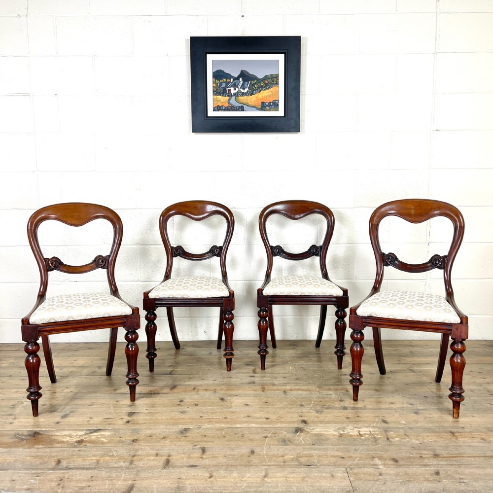 Set of Four Victorian Mahogany Dining Chairs